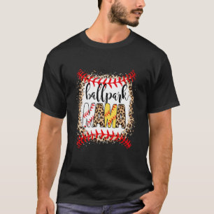 Ballpark Mama Ball Happy Mother's Day Leopard Blea T-Shirt