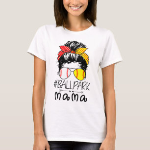 BallPark Mama Baseball Softball Mother's Day Mum M T-Shirt
