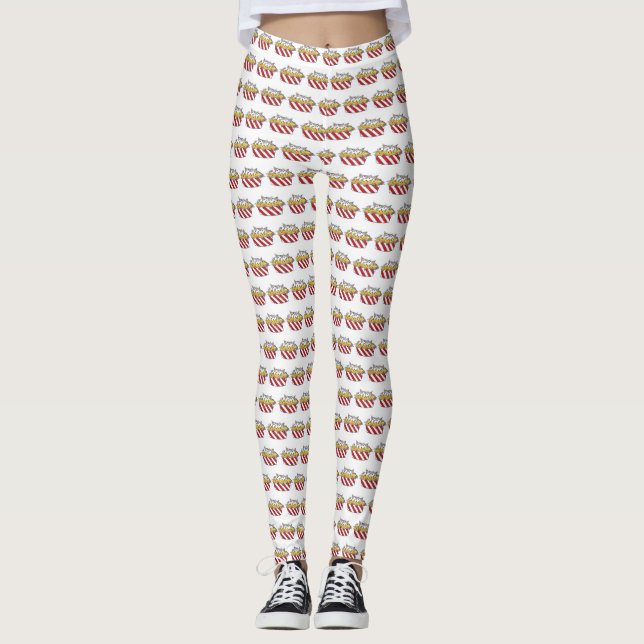 Ballpark Nachos Cheese Nacho Chips Junk Food Leggings (Front)