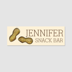 Ballpark Peanuts Roasted Nuts Snack Bar Food Name Tag