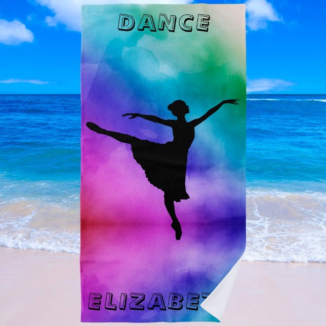 Ballroom Ballerina Watercolor Beach Towel (Creator Uploaded)