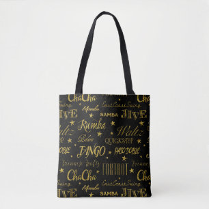 Ballroom Dance Pattern Custom Background Colour Tote Bag