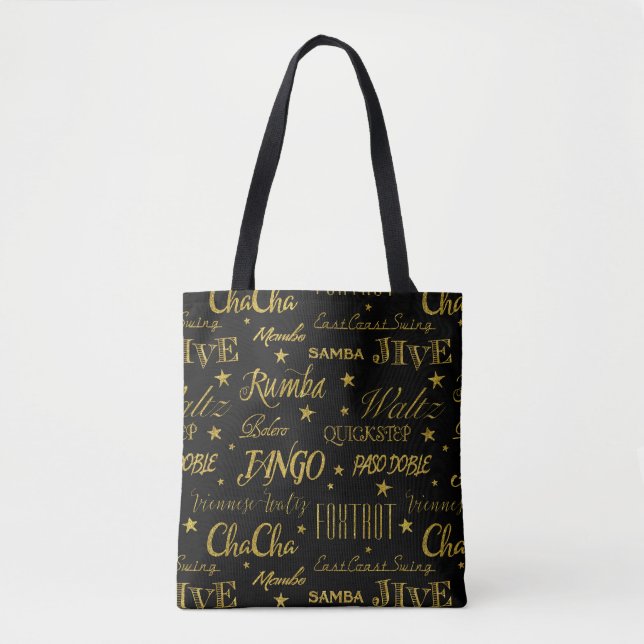 Ballroom Dance Pattern | Custom Background Colour Tote Bag (Front)