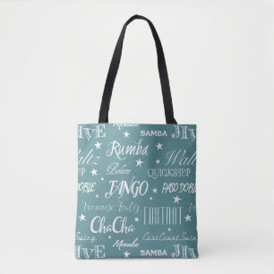 Ballroom Dance Pattern Custom Background Colour Tote Bag