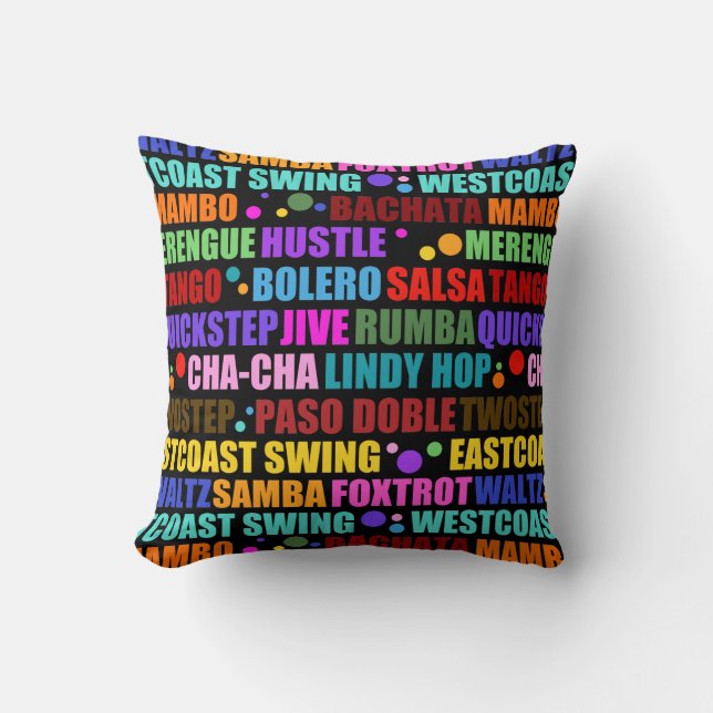 Ballroom Dance Styles | Colourful Dancer Cushion (Front)