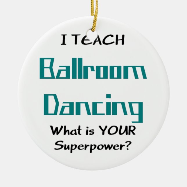 ballroom dance teach ceramic tree decoration (Front)