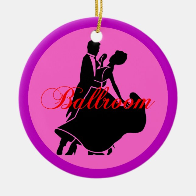 Ballroom dancers ceramic tree decoration (Front)