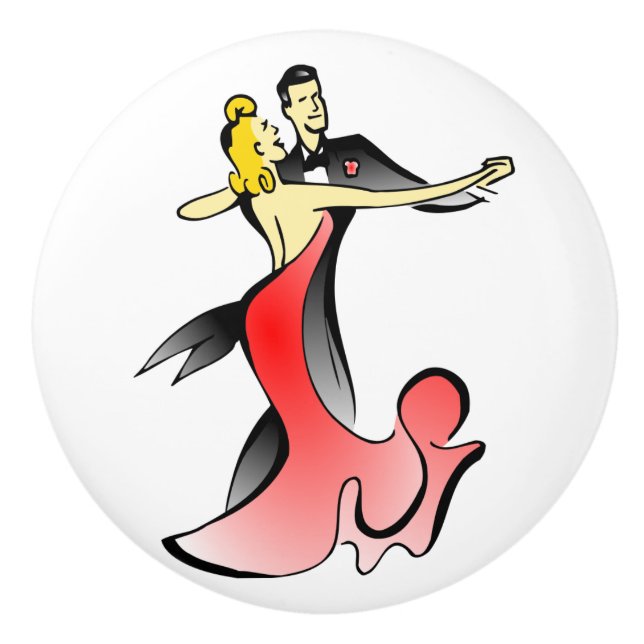 Ballroom Dancers dancing couple swing dance Ceramic Knob (Front)