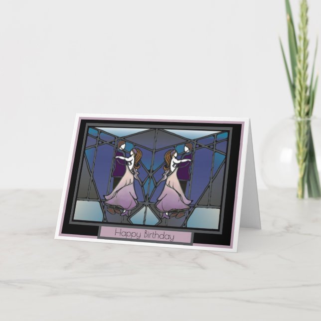 Ballroom Dancers greetings card (Front)