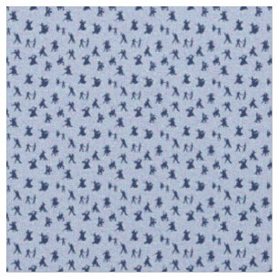 Ballroom Dancers, Navy on Light Blue Fabric