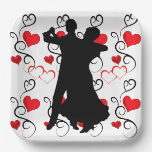 Ballroom Dancers Paper Plate