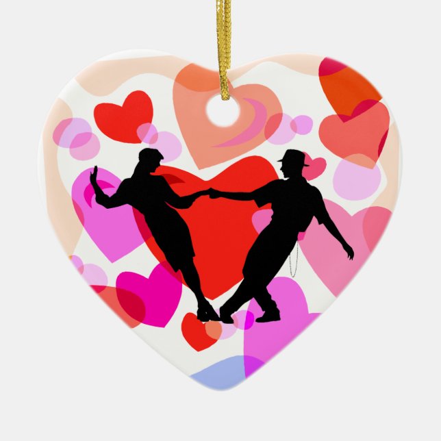 ballroom dancing ceramic tree decoration (Front)