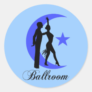 Ballroom dancing classic round sticker