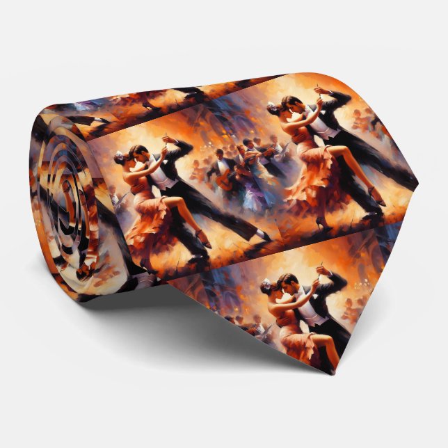 Ballroom Dancing Couples Dance Music Band  Tie (Rolled)