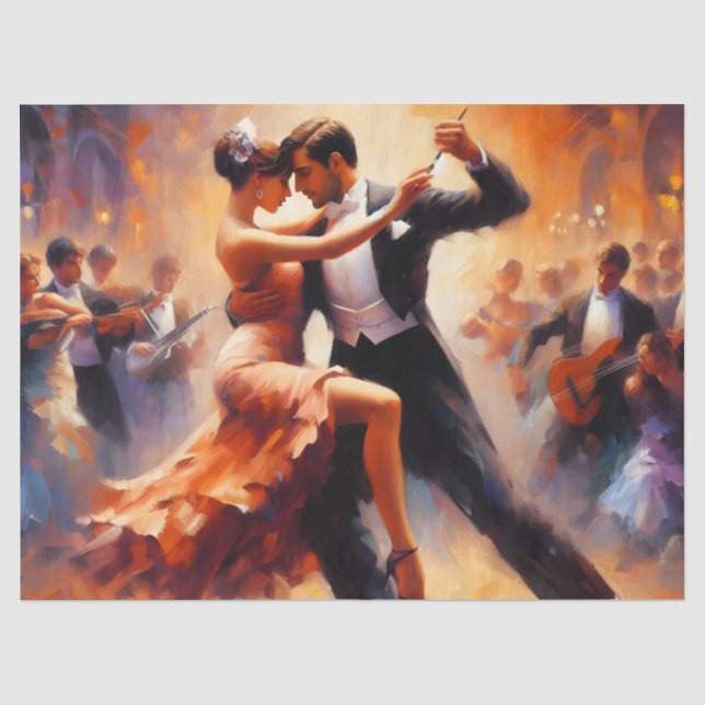 Ballroom Dancing Ephemera Furniture Decoupage Tissue Paper (Front)