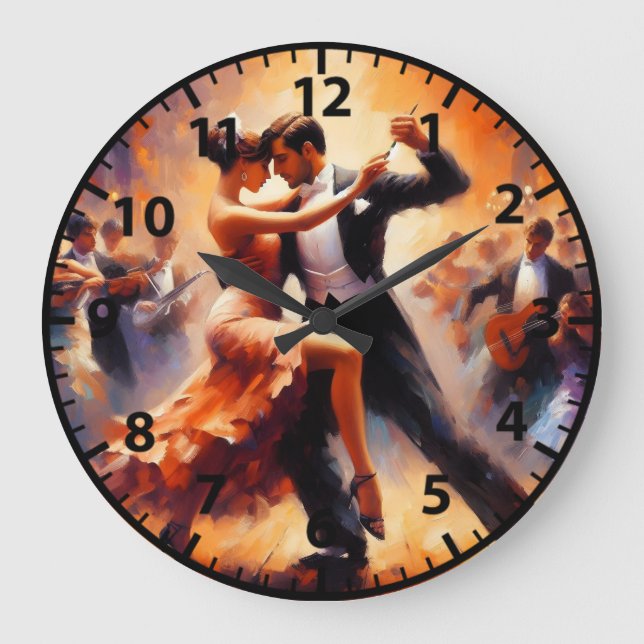 Ballroom Dancing Swing Dance Couples Large Clock (Front)