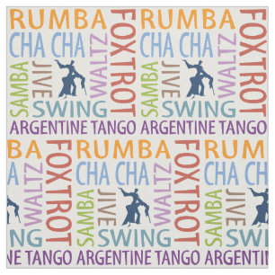 Ballroom Dancing Word Art Fabric