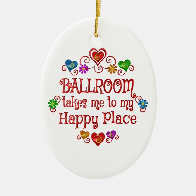 Ballroom Happy Place Ceramic Tree Decoration (Front)