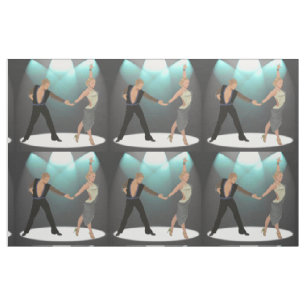 Ballroom Latin Dancers Couple With Spotlight 9" Fabric