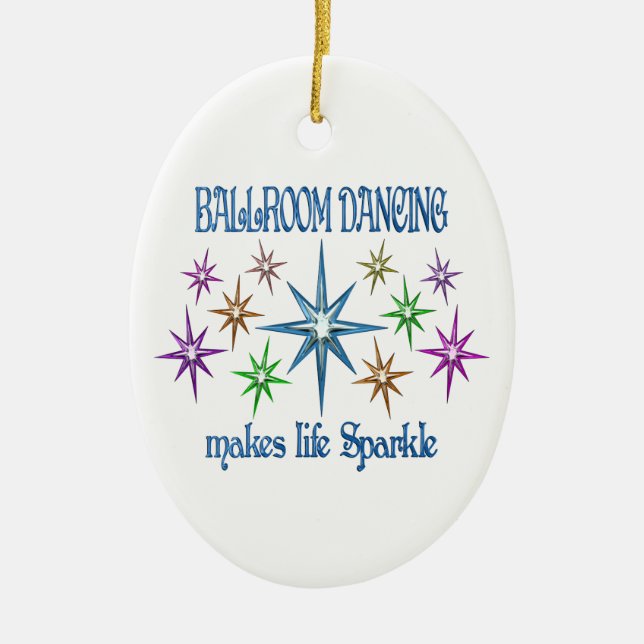 Ballroom Sparkles Ceramic Tree Decoration (Front)