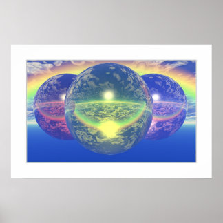 Balls 2 - Un-natural Rainbow (Light Border) Poster