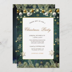 Balls,Branches,Snowflakes Company Party  Invitation