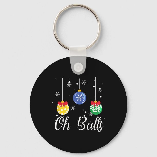 Balls Christmas Ornament Buffalo Plaid Family Pyja Key Ring (Front)