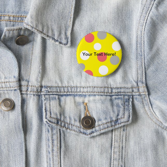 Balls Circles Pattern Grey White Coral Pink 6 Cm Round Badge (In Situ)