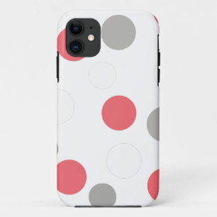 Balls Circles Pattern Grey White Coral Pink Case-Mate iPhone Case