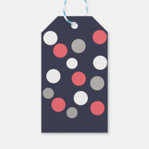 Balls Circles Pattern Grey White Coral Pink Gift Tags