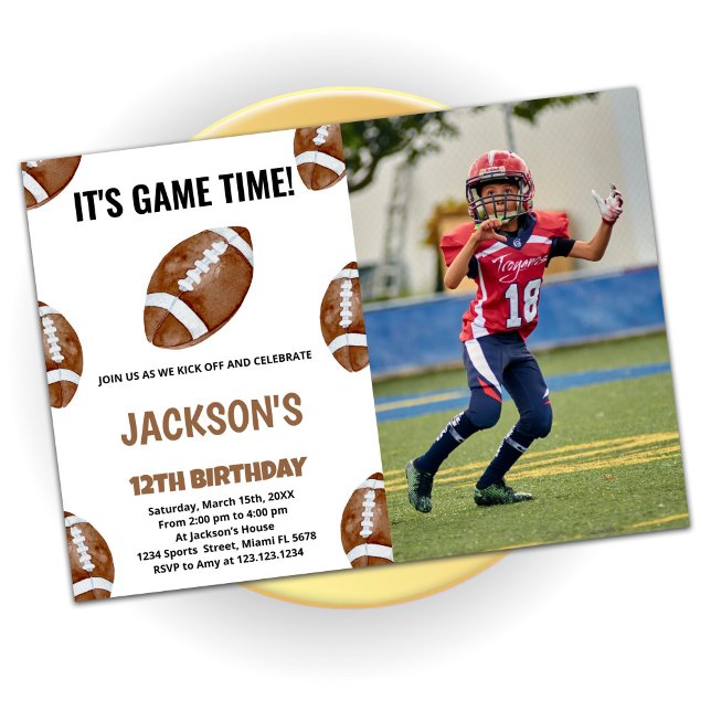 Balls Football Birthday Invitations with photo (Balls Football Birthday Invitations with photo)