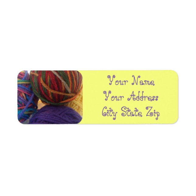 Balls of Yarn Address Labels (Front)