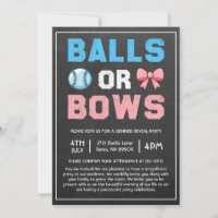 Balls or Bows Baseball Gender Reveal