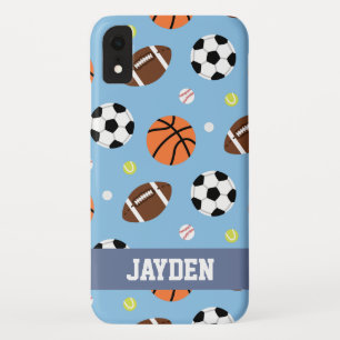 Balls Sports Themed Pattern Personalised iPhone XR Case