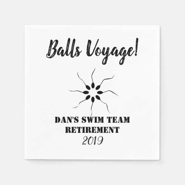 Balls Voyage | Swim Team Retirement | Vasectomy Napkin (Front)