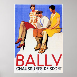 BALLY Chaussures De Sport Old French SHOES Advert Poster