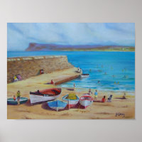 Ballycastle Harbour oil painting by Joanne Casey, 