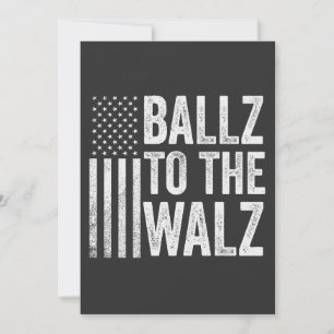 Ballz To the Walz Harris Walz Election 2024 Thank You Card