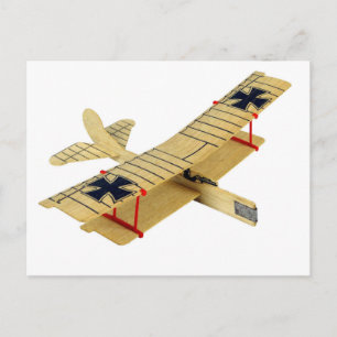 BALSA WOOD AEROPLANE POSTCARD
