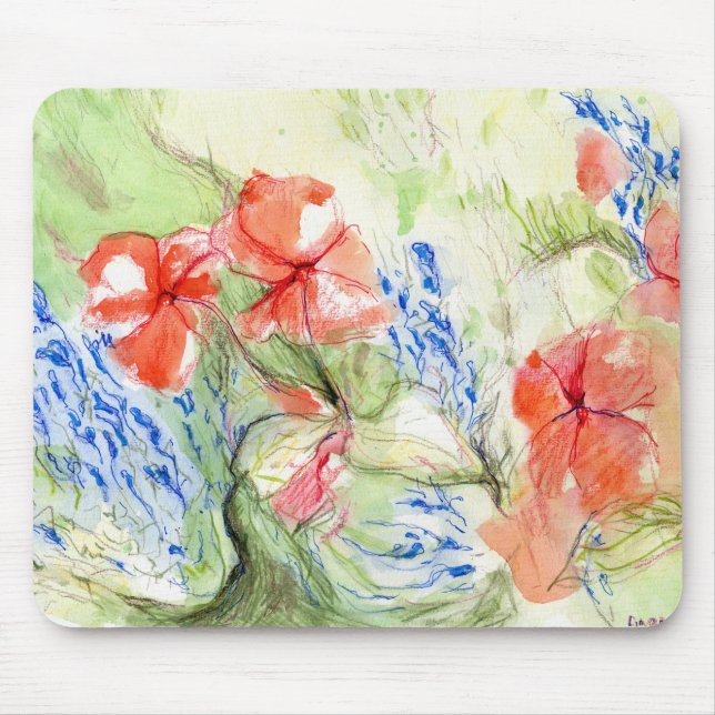 Balsam and Lobelia flowers Mouse Pad (Front)