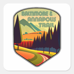 Baltimore & Annapolis Trail Colours Square Sticker