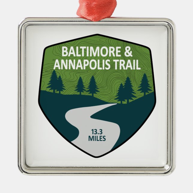 Baltimore & Annapolis Trail Metal Tree Decoration (Front)