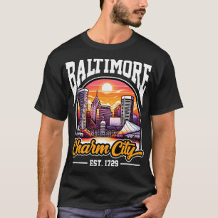 Baltimore Charm City Skyline TShirt