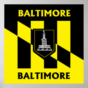 Baltimore city flag poster