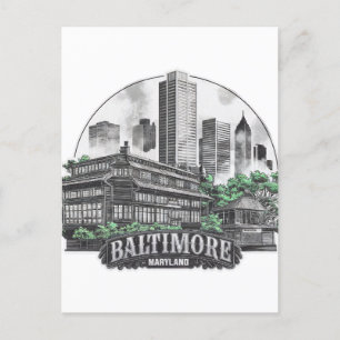 Baltimore City Maryland USA Postcard
