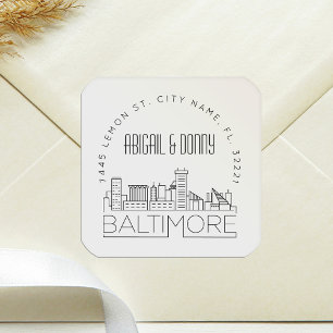 Baltimore Destination Wedding Square Sticker