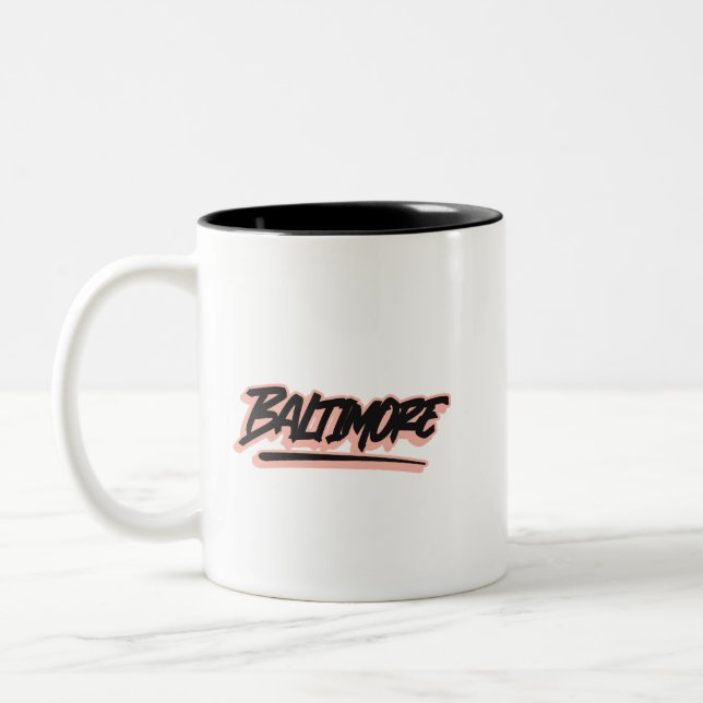 Baltimore Graffiti Style   Two-Tone Coffee Mug (Left)