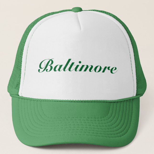 Baltimore Green Trucker Hat (Front)