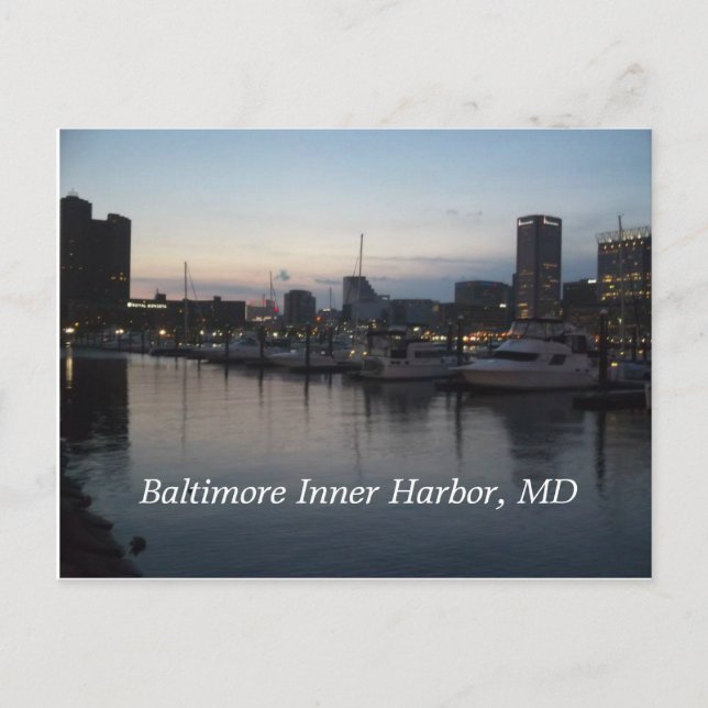 Baltimore Inner Harbour at Night Postcard (Front)