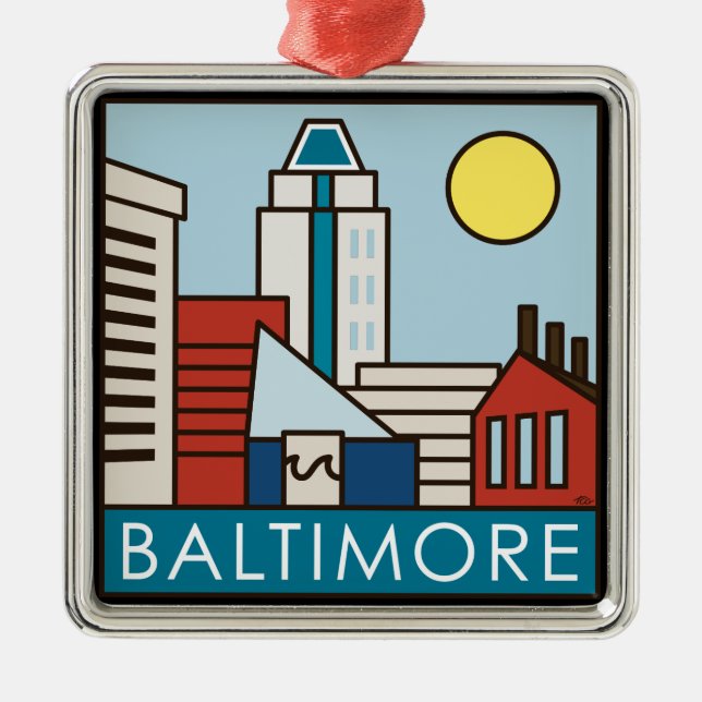 Baltimore Inner Harbour Metal Tree Decoration (Front)